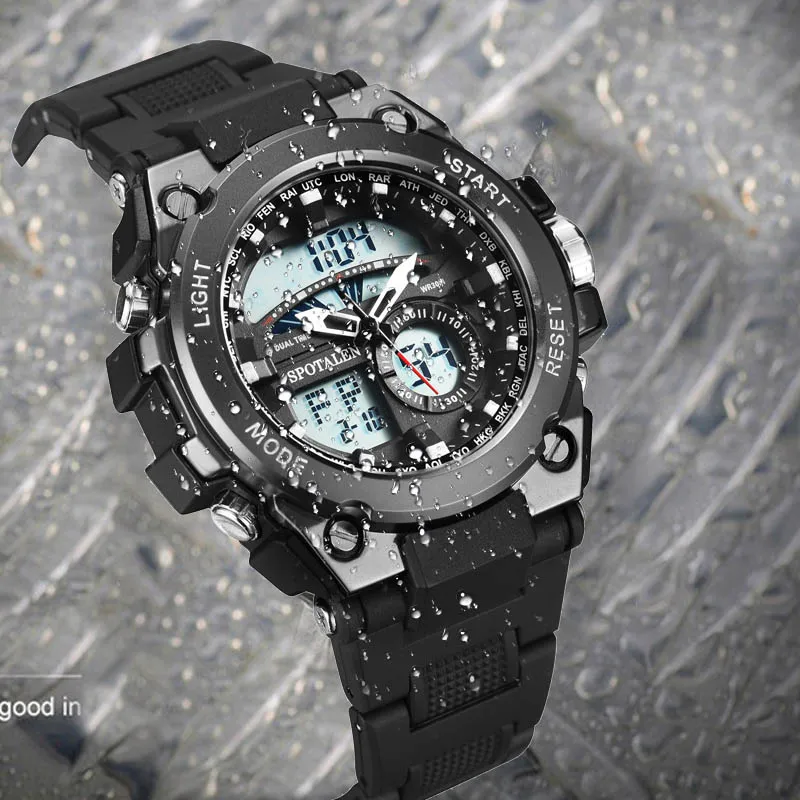 Zegarek Meski, водонепроницаемые военные часы с двойным дисплеем, мужские, Топ бренд, роскошные спортивные наручные часы для мужчин, Meskie Erkek Kol Saati