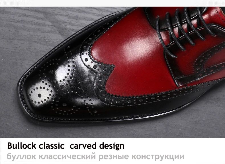 Men's Leather Casual Shoe Mens Genuine Leather Oxfords Shoe Office Casual Leather Shoes Men Brogue Lace-up Oxford Shoes For Men (11)