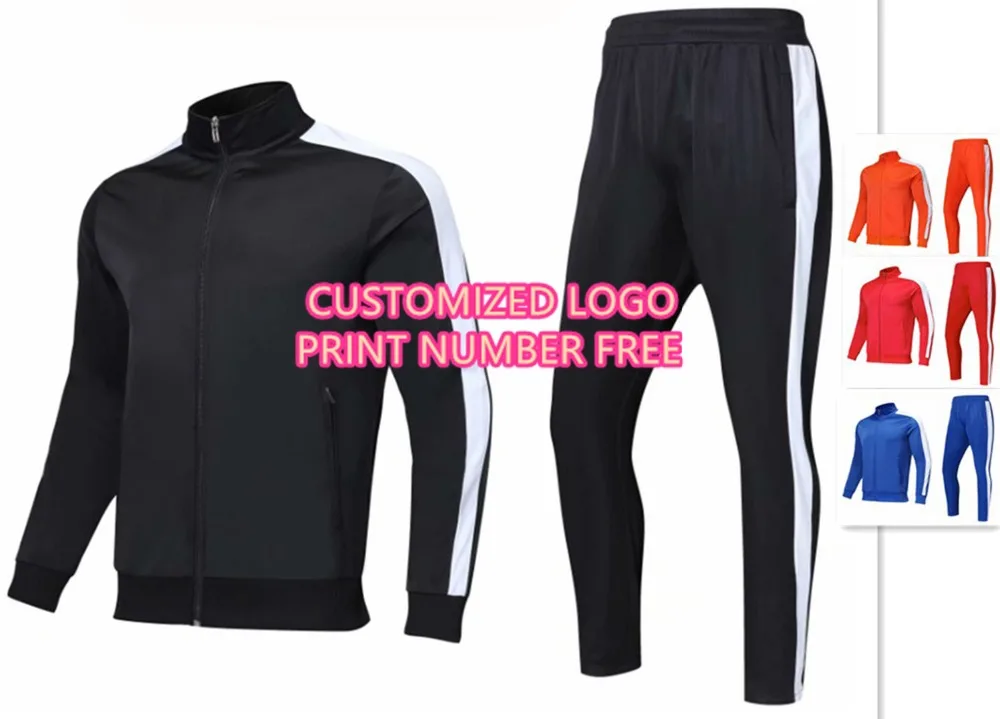 

Men autumn winter zipper trainning sets men' long sleeve running jackets and pants adult tracksuits male sportswear customized