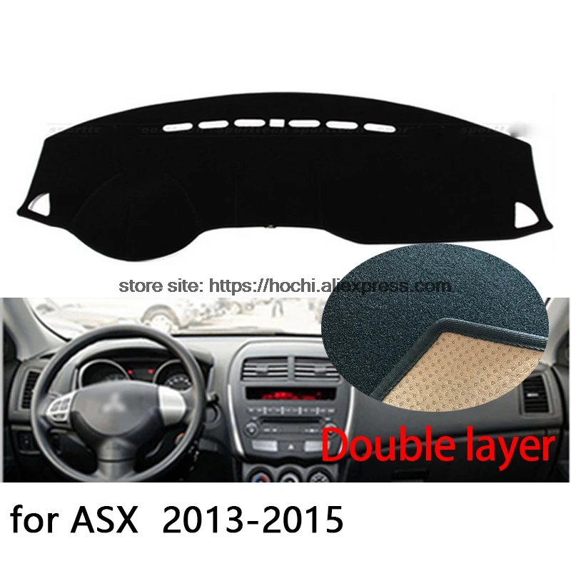 

For Mitsubishi ASX 2013-2015 Double layer Silica gel Car Dashboard Pad Instrument Platform Desk Avoid Light Mats Cover Sticker
