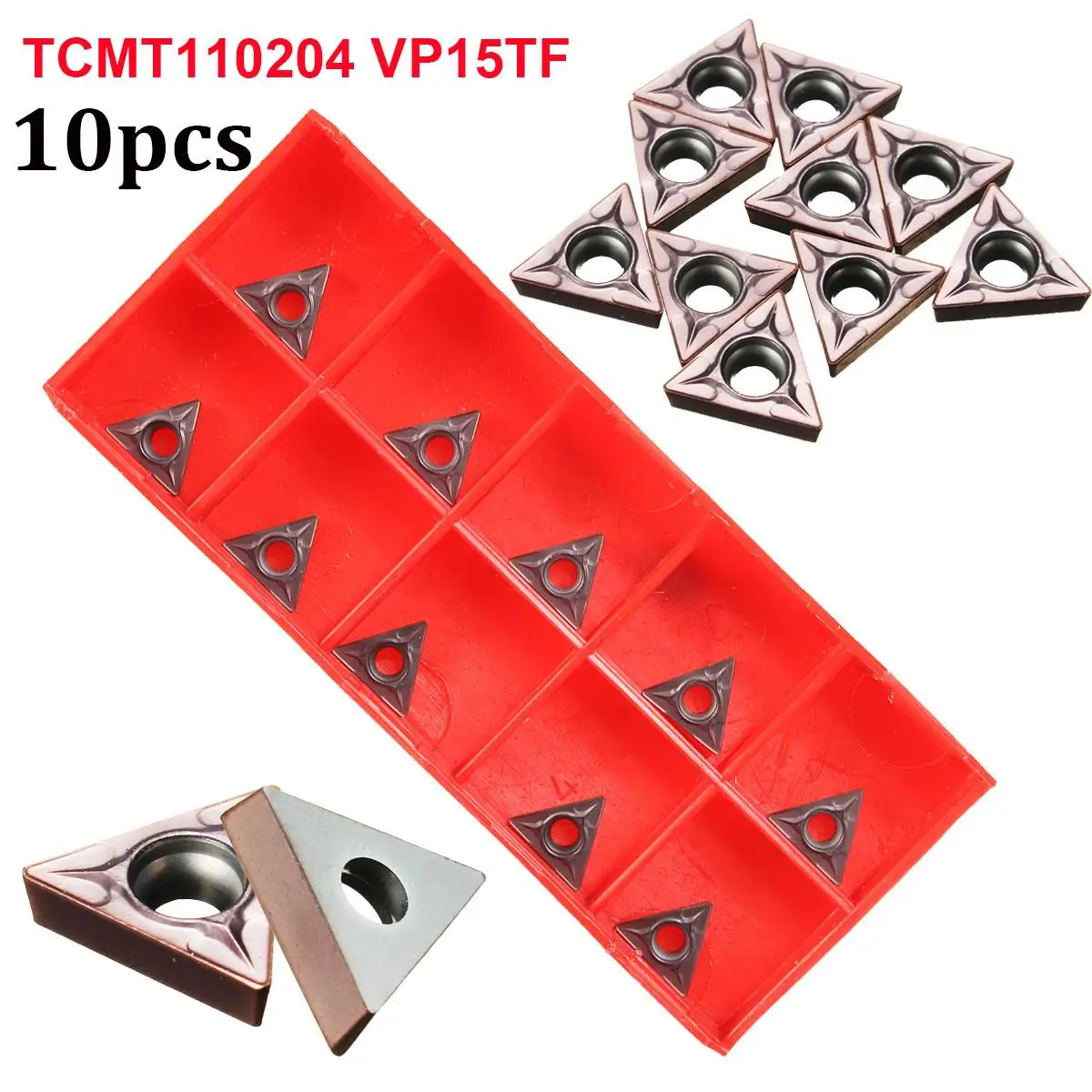 

10pcs TCMT110204 VP15TF / TCMT21.51 Carbide Inserts CNC Blade Lathe Turning Tool