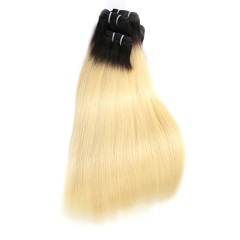 Бразильские прямые волосы пряди с застежкой Ali Queen Hair 1B/613 необработанные