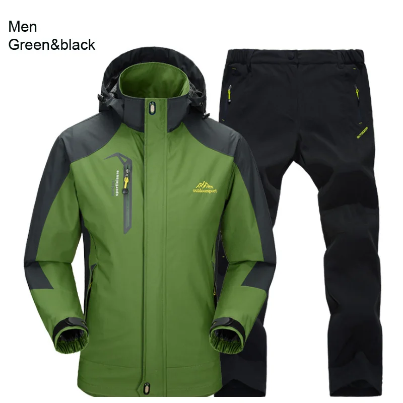 El Ártico hombre de luz Trekking senderismo pesca al aire libre abrigo y pantalones conjunto de deportes sola chaqueta y de secado rápido Pantalones traje de L-5XL El Ártico hombre de luz Trekking senderismo pesca al aire libre abrigo y pantalones conjunto de deportes sola chaqueta y de secado rápido Pantalones traje de L-5XL
