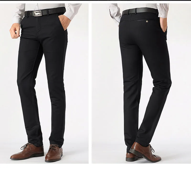 Осенние и зимние модели мужские повседневные брюки британские мужские повседневные деловые брюки мужские однотонные брюки на талии