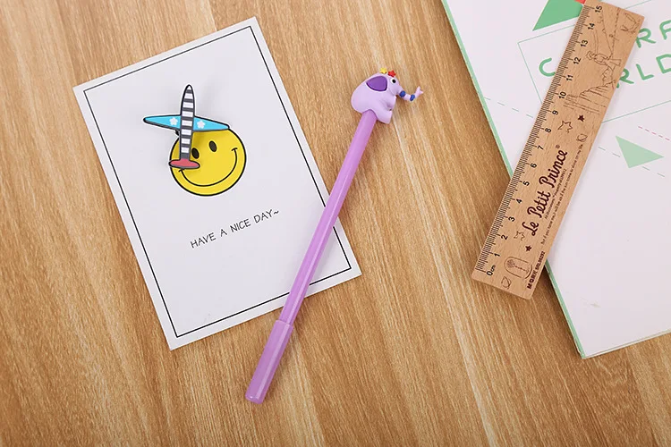 Adorável dos Desenhos Artigos de Papelaria Material de Escritório Criativo Elefante Neutro Caneta Animados Aprendizagem Água Assinatura 24 Pçs 6 24 pçs criativo elefante neutro caneta adorável