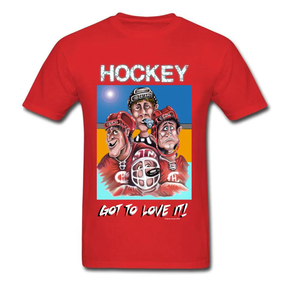 Hockey Round Collar T Shirt Summer Tops Shirts Short Sleeve 2018 Discount Cotton comfortable Tops & Tees Fashionable Mens Hockey red