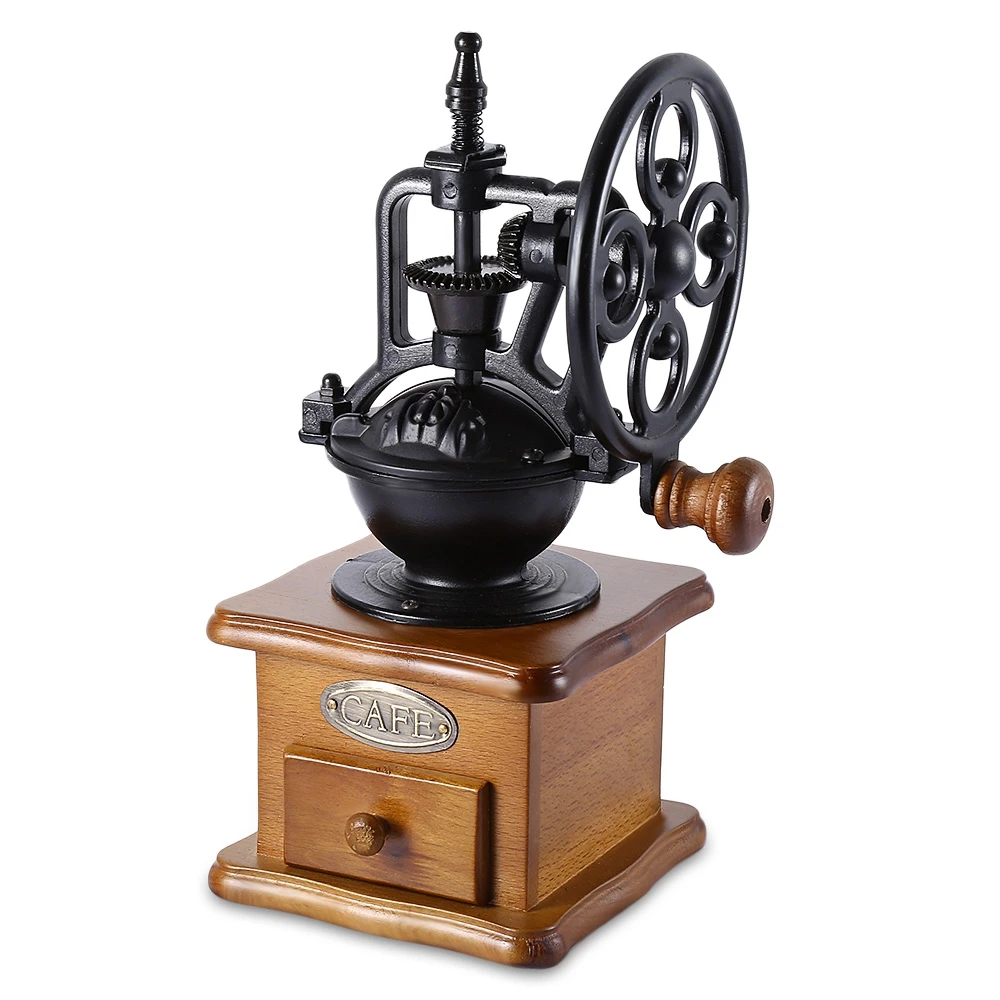 Retro Style Coffee Grinder Hand Grinding Machine Hand crank Roller Burr