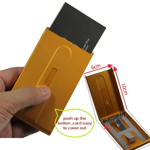 Stainless Steel Modern Thumb Slide Out Pocket Business Credit Card Holder Case 