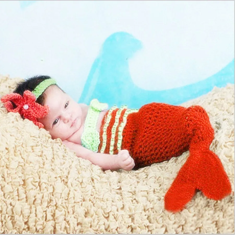 Baby prom dress for newborn girls knitted toddlers' photo props red