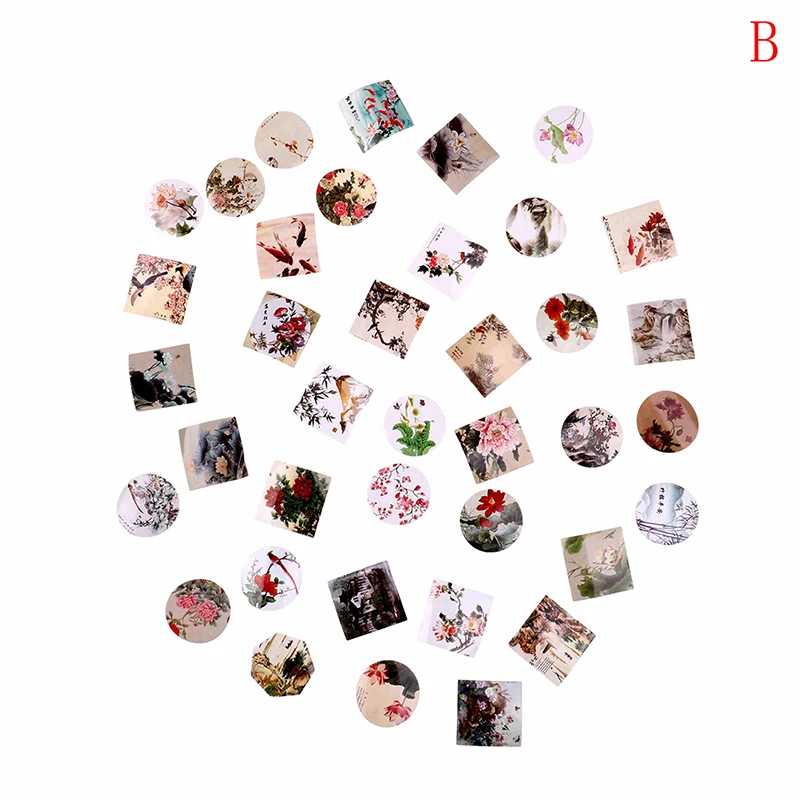 40pcs flowers leaves Lovely Sticker Album Diary Book Decor DIY Stickers Cute Watercolor Ink ...