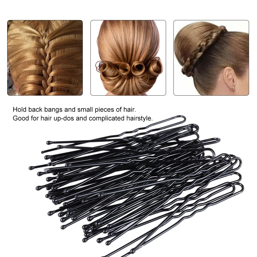 300pcs Black Invisible Hair Clips Bobby Pins U Shape Black Hairpins No