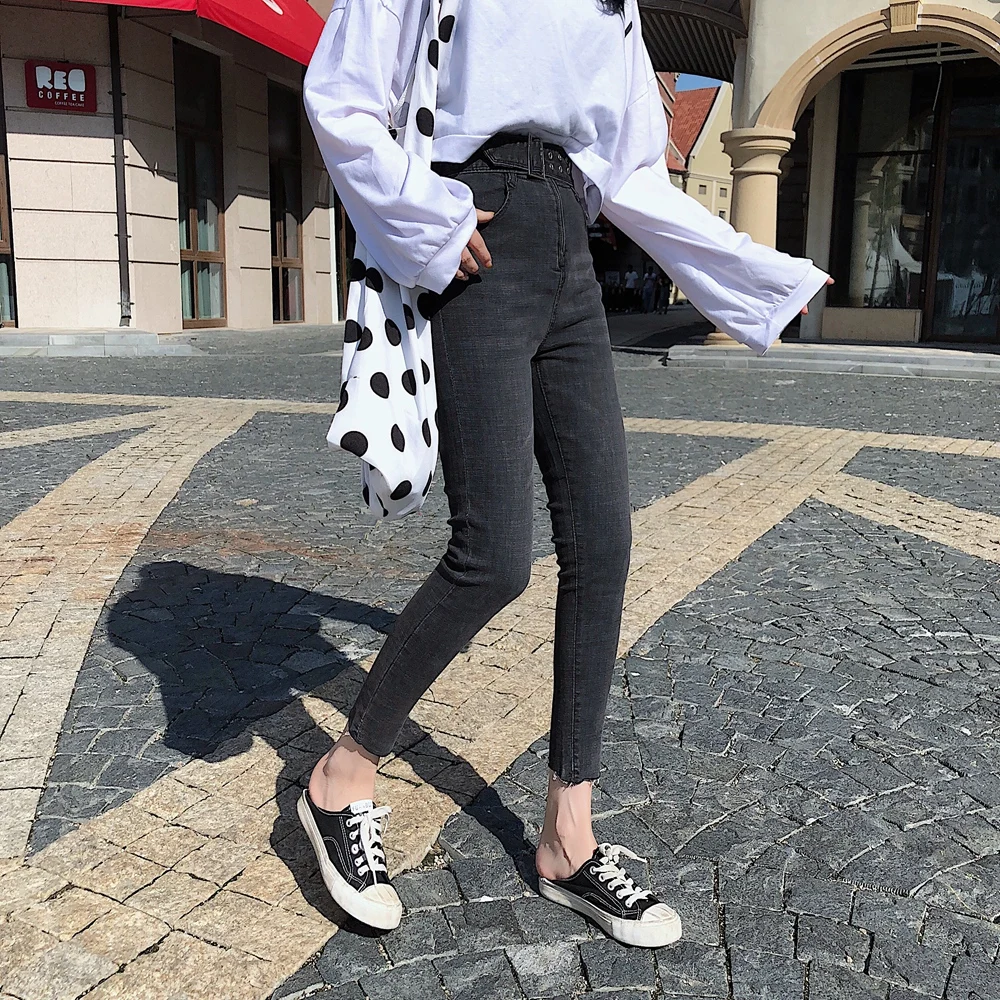 S-xl 2018 Осень корейский шик Стиль Высокая талия обтягивающие джинсы карандаш для