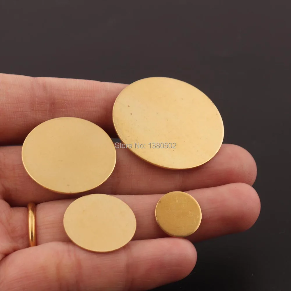 구리 원형 빈 구리 스탬핑 황동 공백 금속 디스크 에나멜 블랭크 18ga 1.0mm 두께 1/2 3/4 1 1 1/4, 10 개
