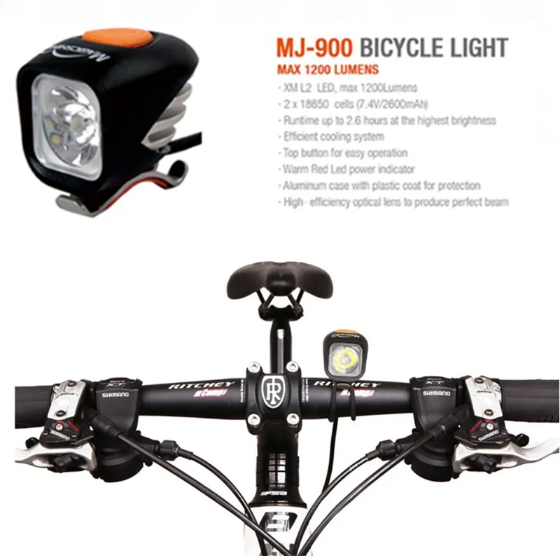 

MagicShine MJ-900 1200 Lumen MJ900 LED Bike MTB Light including battery bright flashlight lighting USB charging waterproof