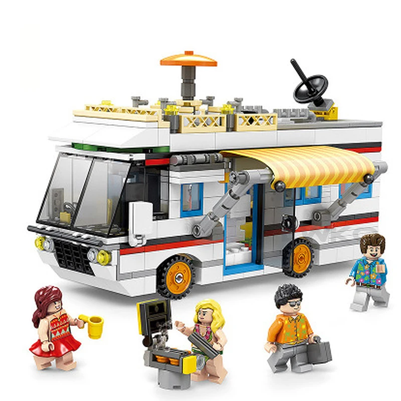LWKO Совместимость Legoe город лимузин Кемпинг автомобили Грузовики дом лодка модель