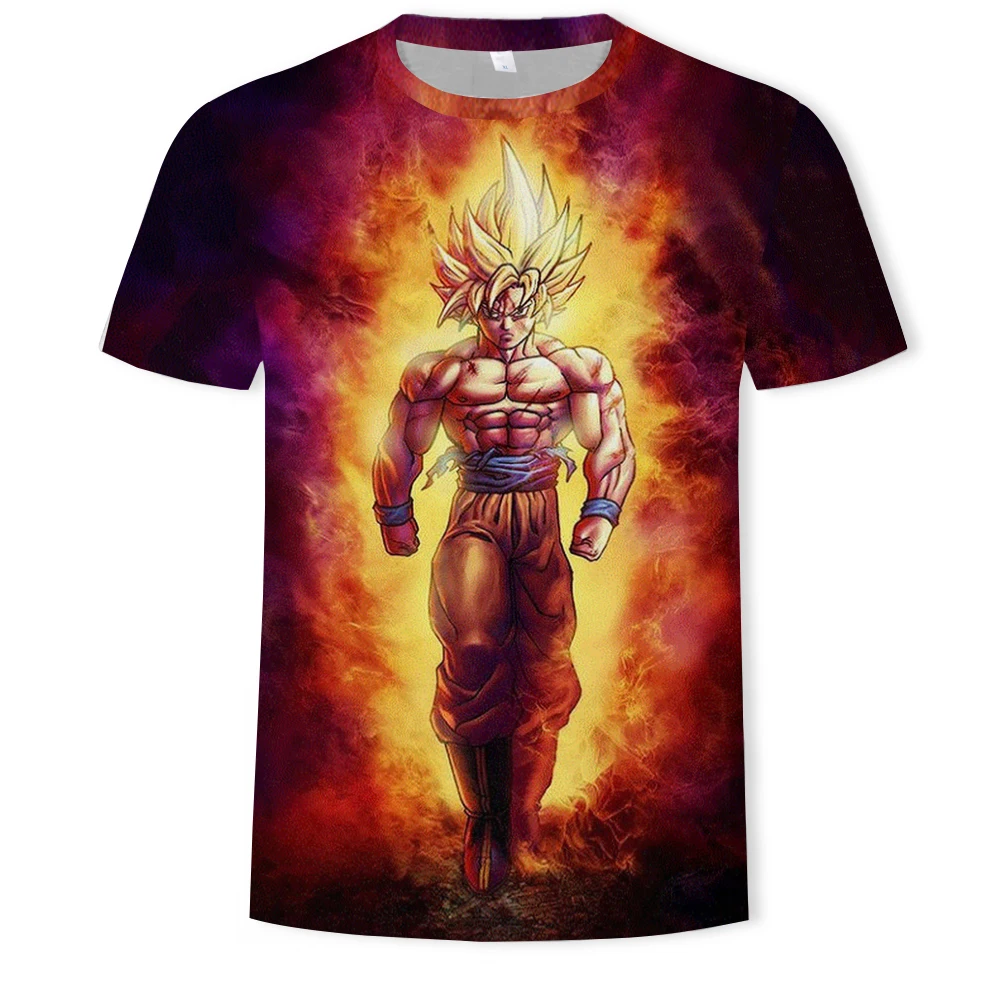 

Summer top t shirt men 2019 fashion Dragon Ball printed hip hop harajuku neutral clothes handsome street pullover tops men's