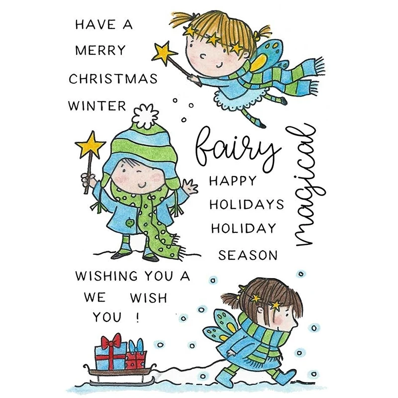 

FAIRY MAGICAL WINTER Stencils die and stamps for DIY Scrapbooking/photo Album stamps Decorative Embossing DIY Cards