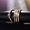 IPARAM 4 Pcs/set Crystal Zircon Gold Ring Set 2022 Vintage Bohemian Women Engagement Party Ring Set Jewelry ► Photo 2/6