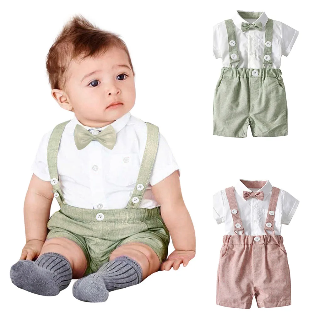 Gentleman Suit Summer Sets Baby Boy Clothing Sets Newborn Short Sleeve