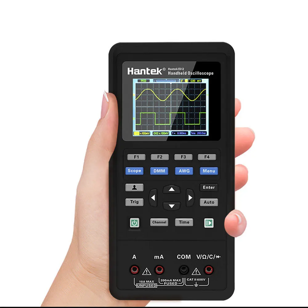 Hantek 3 в 1 Функция 2D42 ручной Портативный цифровой осциллограф+ мультиметр+ источника сигнала 2-CH USB Scopemeter 40/70 МГц