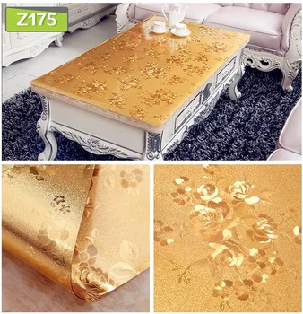 

PVC Tablecloths Transparent Waterproof Cover Anti-oilproof Colourful Glass Tablecloth Home Kitchen Decoration Table Mat