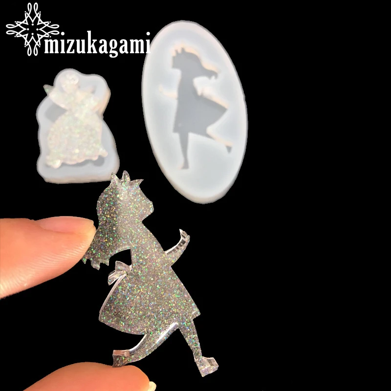 

1PCS UV Resin Liquid Silicone Mold Girl Rabbit Shape Resin Molds For DIY Pendant Charms Making Jewelry Finding Accessories