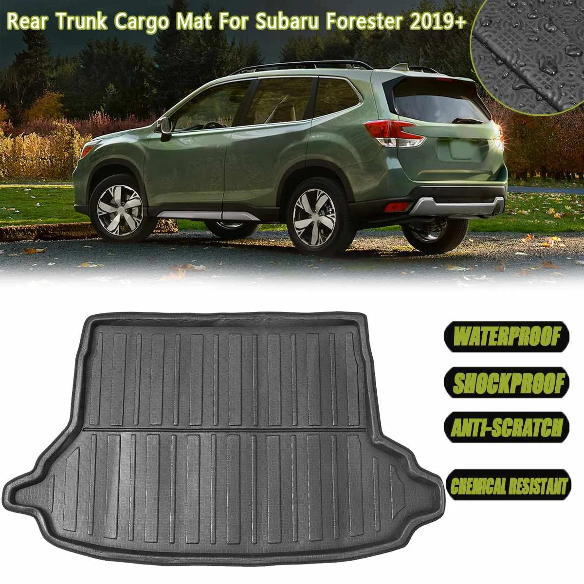

Car Boot Cargo Liner Tray Trunk Floor Mat Liner Carpet Tray For Subaru Forester 2019+ Waterproof Car Styling Auto Floor Mat part