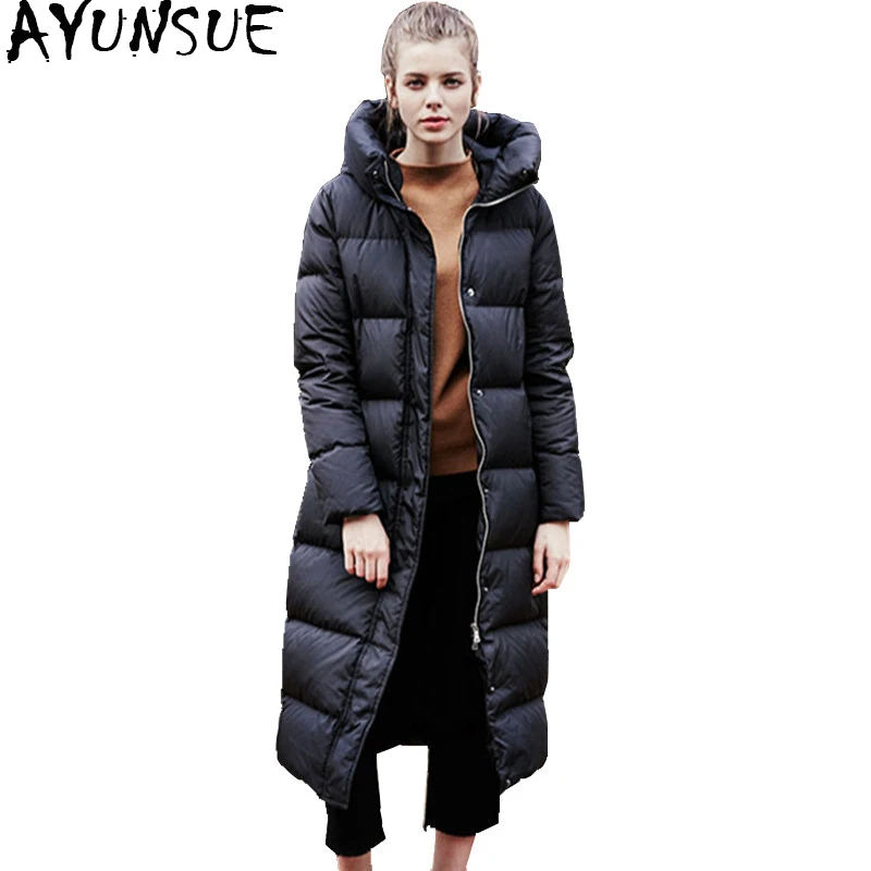 Ayunsue модная зимняя куртка-пуховик Для женщин 90% утка вниз пальто Длинная парка