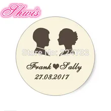 100 шт свадебные бумажные наклейки на заказ имя и Дата украшения для свадебных подарков конверт уплотнения Boda Pegatina