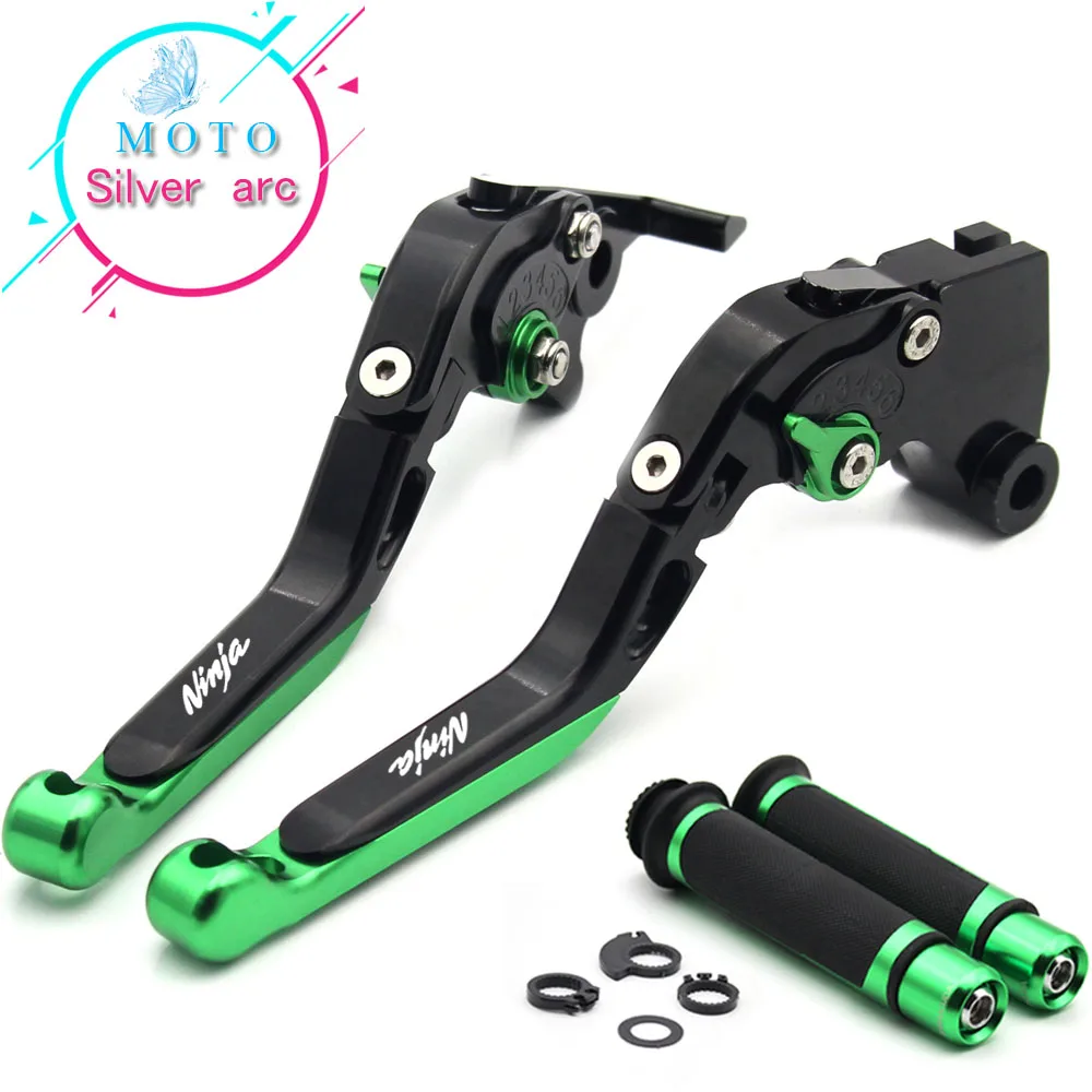 

New Combo CNC handle sets+Foldable Adjustable Brake Clutch Lever For NINJA 650R ER6F ER6N VERSYS W800 Z750S ZX9R ER5