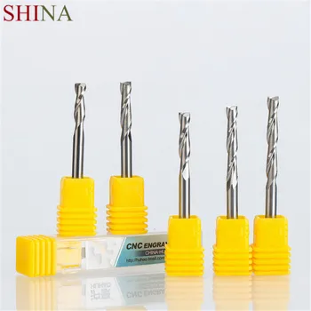

SHINA 1pc 4mm 2 Flutes Spiral With Blade Milling Cutter CNC End Mill Router Bit For MDF Wood Tungsten Carbide Router Tool