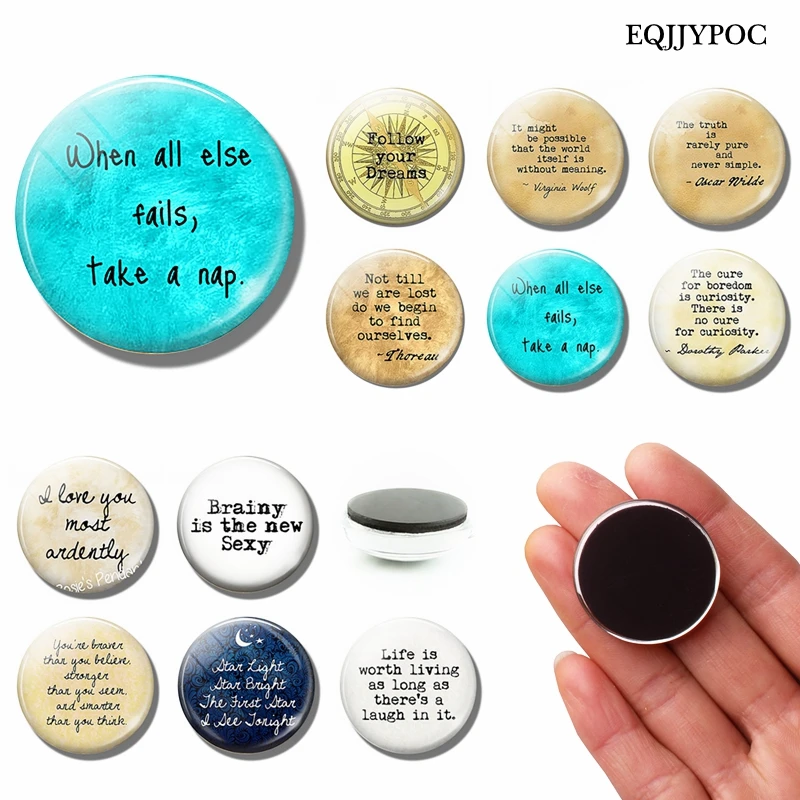 

"when All Else Fails Take A Nap" Motivating Quotes Glass Crystal Magnetic Letters Refrigerator Magnets Alphabet for Fridge Decor