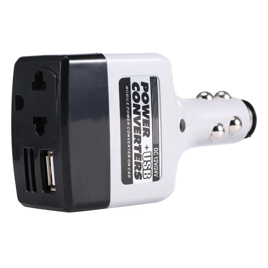 

Car Mobile Converter Inverter Adapter DC 12V/24V to AC 480V Charger Power + USB Vehicle Auto Mobile Converters With USB Charger