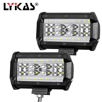 

LYKAS 5 Inch 72W Led Work Light Bars Spot Flood Beam Offroad Motorcycle Boats ATV UTV SUV Truck Fog Lights 12V 24V