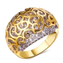 Environmental Micro-Inserted 2017 Trendy Jewelry Ring in gold plated with tiny cz ring Sparkly Zircon Ring for party
