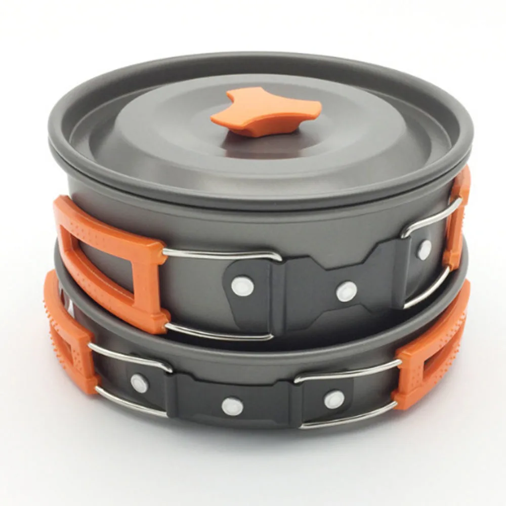 

6pcs/set 1-2 People Ultralight Aluminmum Portable Outdoor Camping Hiking Cookware Backpacking Cooking Picnic Bowl Pot Pan Kits