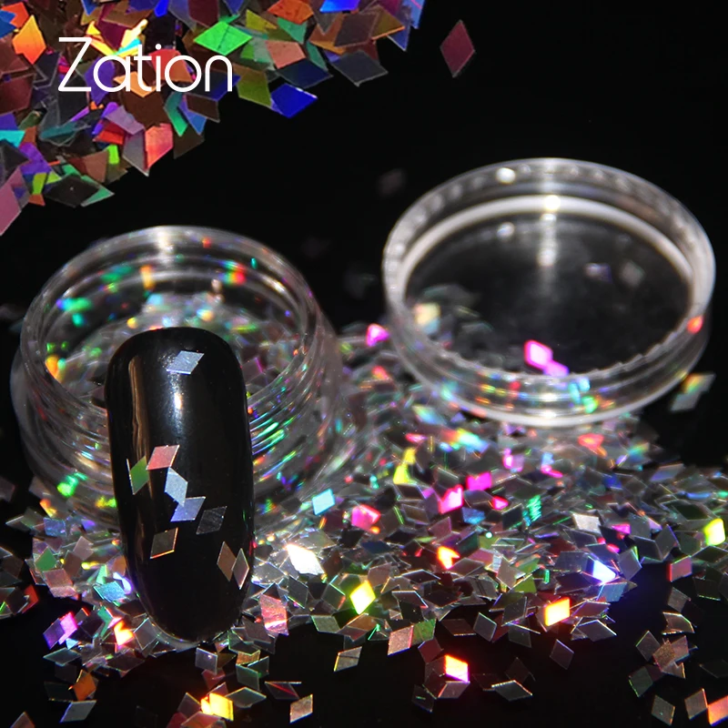 

Zation Aluminum Foils Flakes Nail Glitter Polish Colorful Nail Art Dust Manicure Sequins Chrome Pigment Nails Design Jewelry