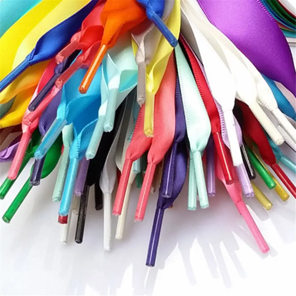 

(20Pairs/Lot)Fashion Satin Ribbon Shoelaces For Sport Shoes Shoelace Shoe Laces For Men Women Lacing Shoes Shoelace