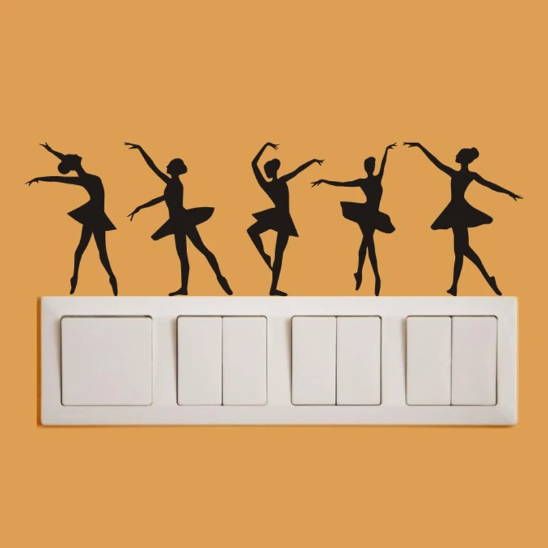 1 шт. наклейка на стену в виде балерины|sticker for kids room|switch stickerstickers |