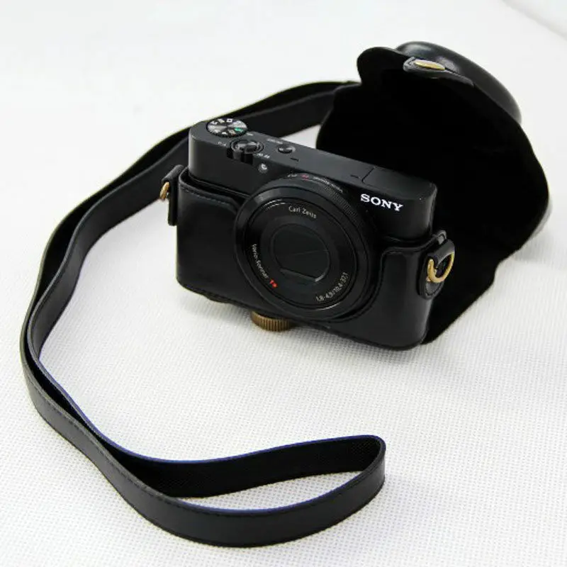 Из искусственной кожи камера Чехол сумка для sony RX100 II III IV V VI VII M2 M3 M4 M5 M6 M7 DSC-RX100