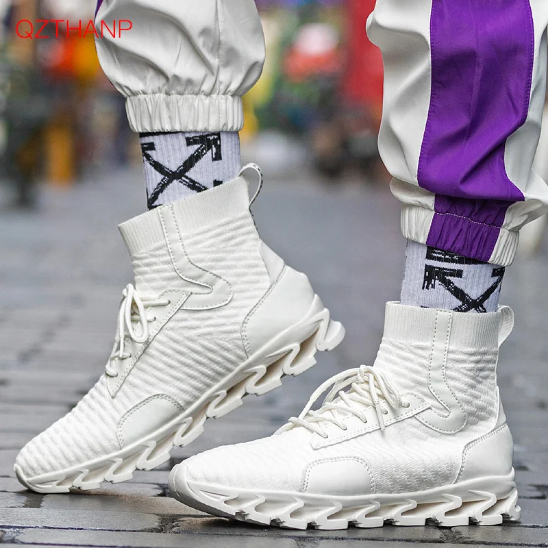 Fashion High Top Men Casual Shoes for Autumn Winter Male Footwear Sneaker Comfortable Mesh Lace-up Adult Shoes Zapatos Hombre