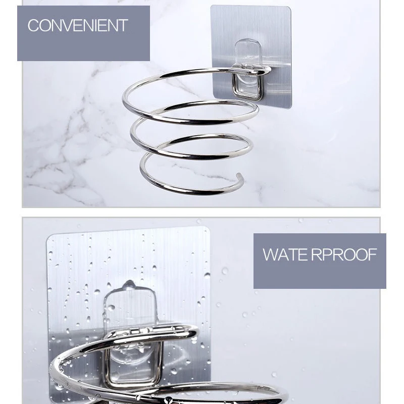 

Stainless Steel Hair Dryer Rack Wall Mounted Waterproof Storage Shelf Bathroom Supplies #3