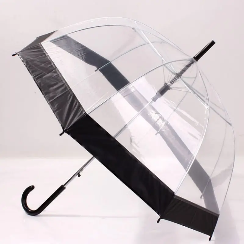 

Long Handle Transparent Clear Bubble Umbrella Dome Shape Windproof Rainy Clear Umbrellas Creative For Women Girl