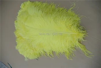 

EMS Free Shipping 100 pcs 22-24inch 55-60cm yellow Ostrich Feather plumes for wedding centerpiece party event decor