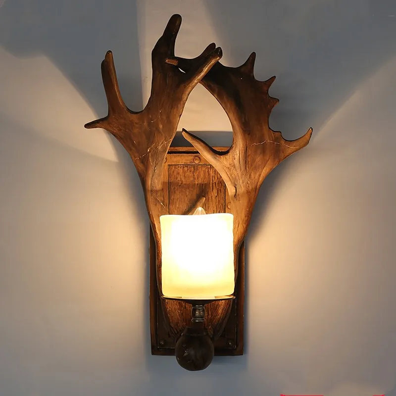 American retro пастырской рогатая лампа Европейский креативная в средиземноморском стиле лестница ресторана прикроватная тумбочка для спальни лампа