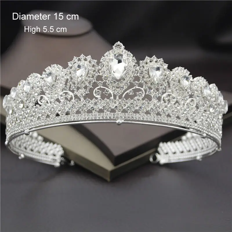 Silver Повязка для свадьбы Корона невесты и короны, диадемы украшения для волос queen King диадема головной убор Свадебные украшения для волос невесты - Окраска металла: Silver