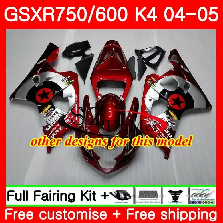 Комбинезоны для SUZUKI розовый corona GSXR 600 R600 GSXR 750 04 05 K4 GSX-R750 30SH4 GSX-R600 GSXR750 04 05 GSXR600 2004 2005 обтекатели