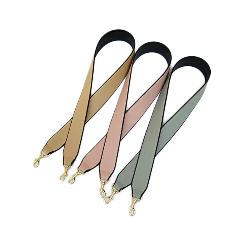 Bag Strap Gold Buckle Handbags Straps Replacement Bag Belts Leather Red Black Brown Handles for Women Shoulder Bags Accessories