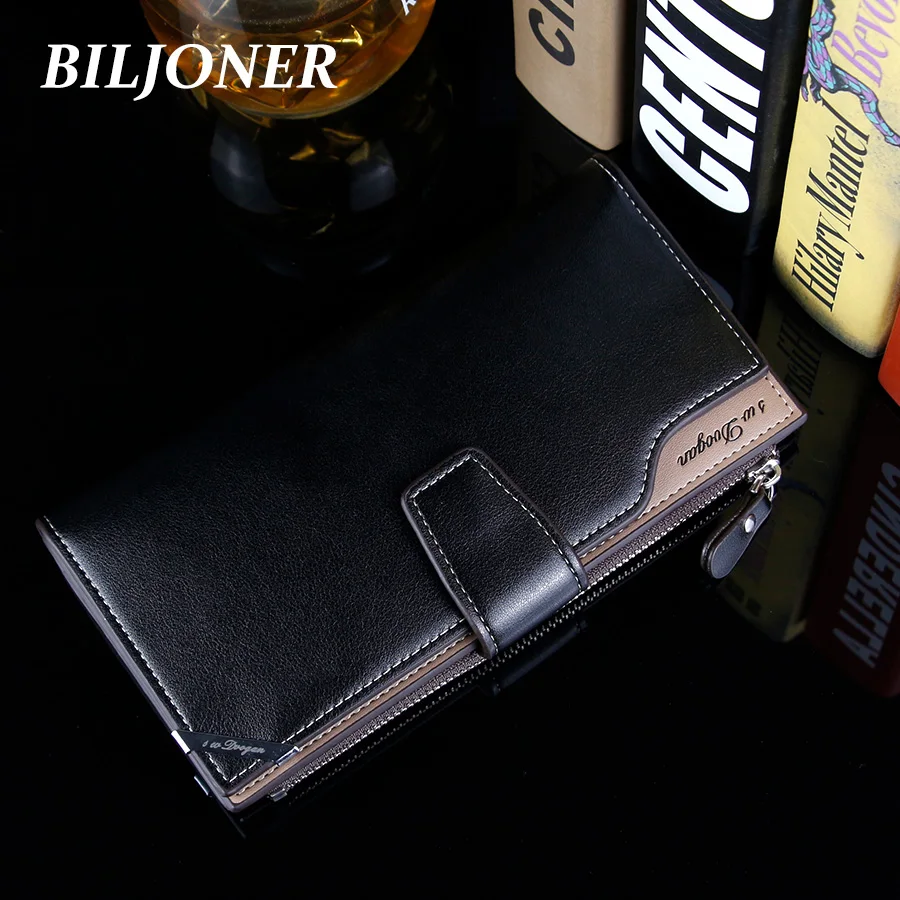 Black Three Folds Leather Wallet Cash Card Zipper Purse Sequined Men Day Clutch Wallet Fashion Hasp Wallet Billetera Hombre