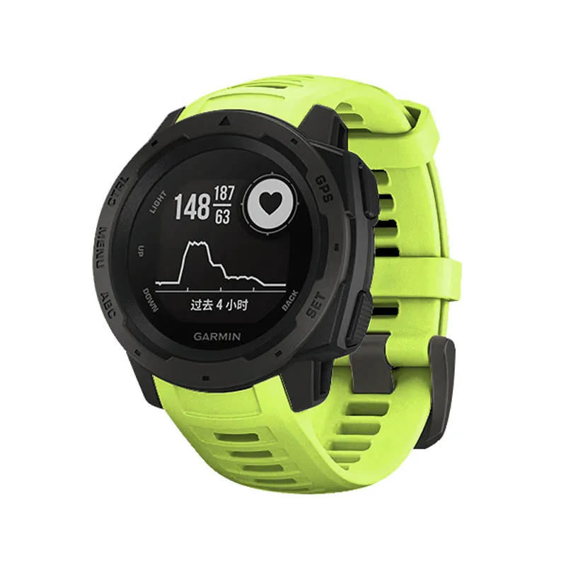 Зеленый Спортивный силиконовый ремешок для быстрой замены часов для Garmin Instinct DOM668 - Цвет: Зеленый